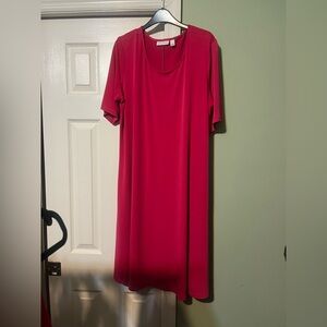 Susan Graver Raspberry Pink Midi Shift Dress